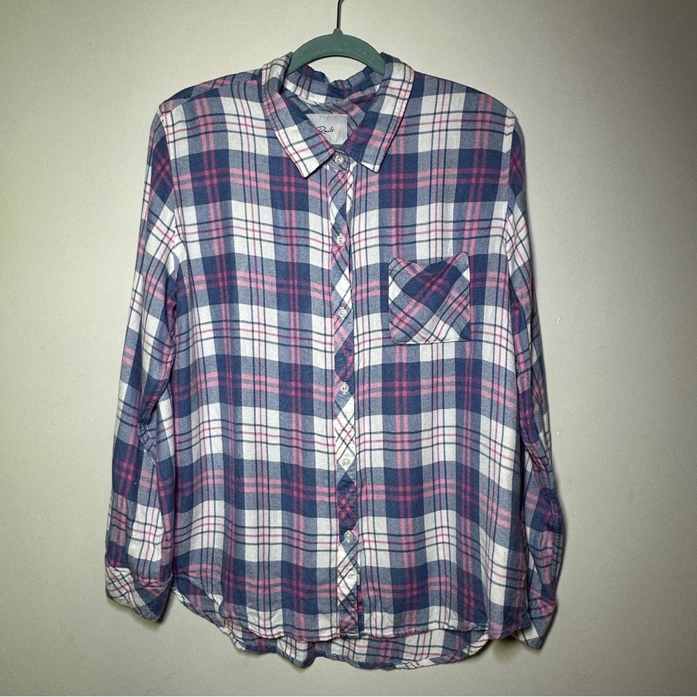 Rails Classic Plaid in Blue Pink White Button Down Long Sleeve Shirt Size XXL - Picture 1 of 8